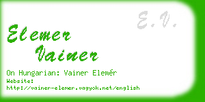 elemer vainer business card