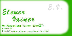 elemer vainer business card
